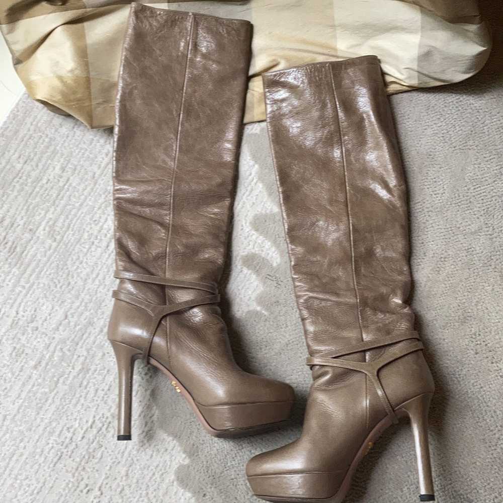 Prada tall beautiful leather boots - image 3