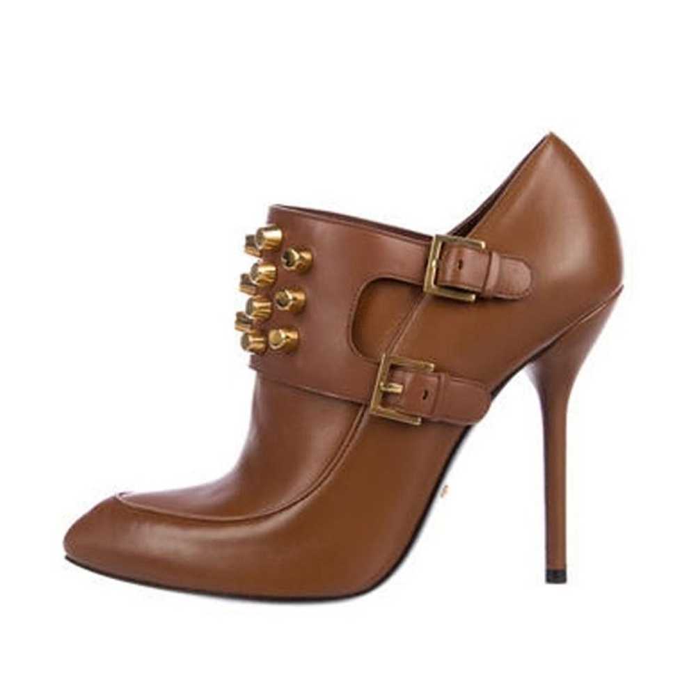 $1195 Gucci Ankle booties brown Nappa Charlotte B… - image 1