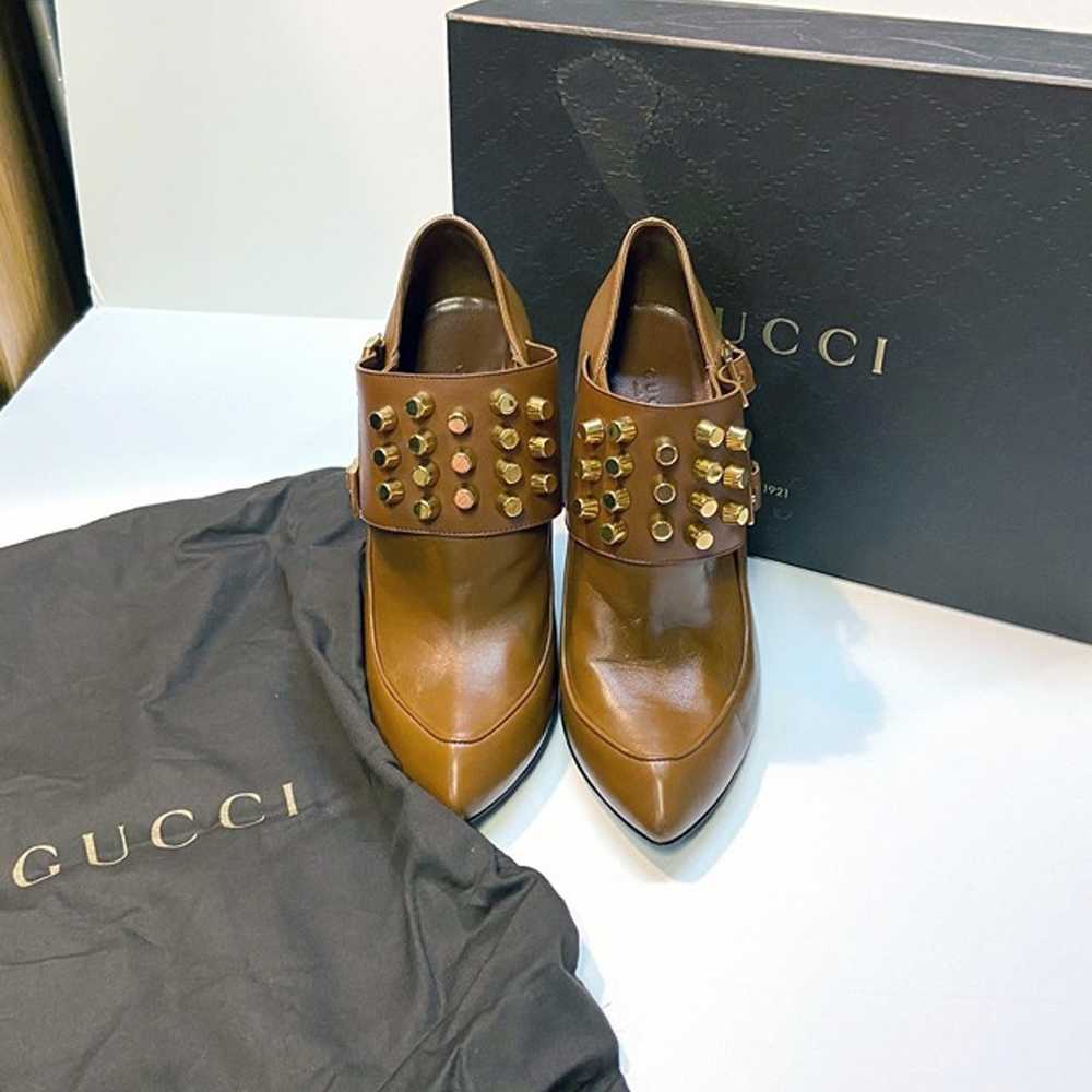 $1195 Gucci Ankle booties brown Nappa Charlotte B… - image 9