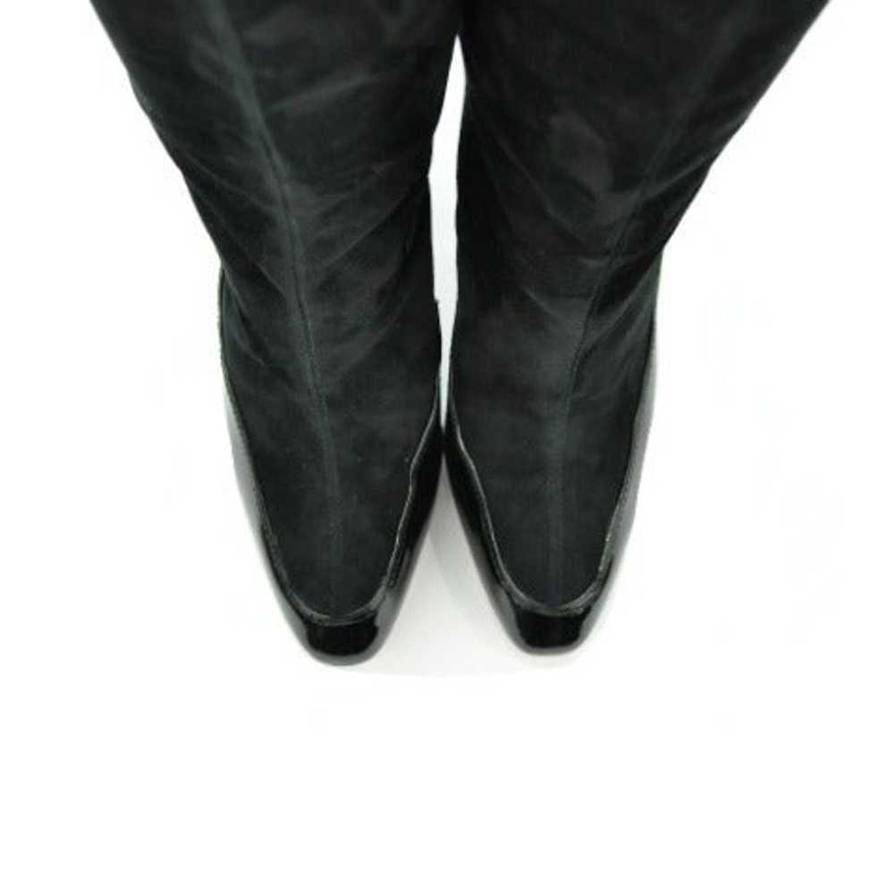 DIANE VON FURSTENBERG Black Suede Boots With Pate… - image 5