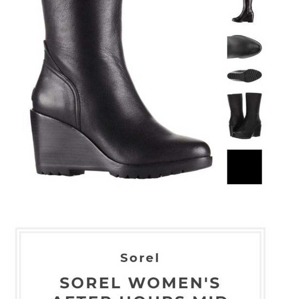 SOREL WOMEN'S AFTER HOURS MID BOOTS-BLACK 8 Leath… - image 3