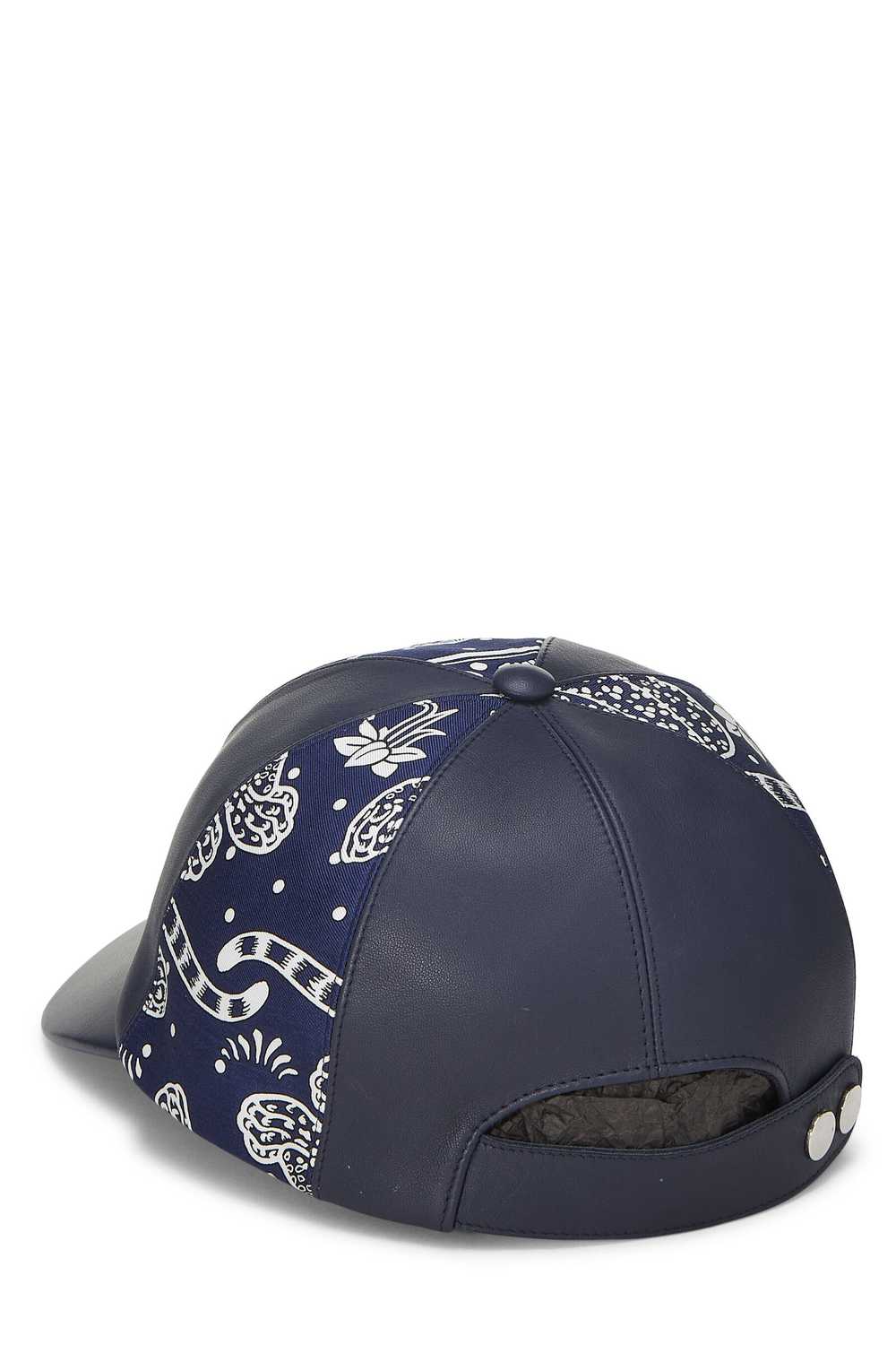 Navy Lambskin Les Leopards Thelma Baseball Cap - image 3