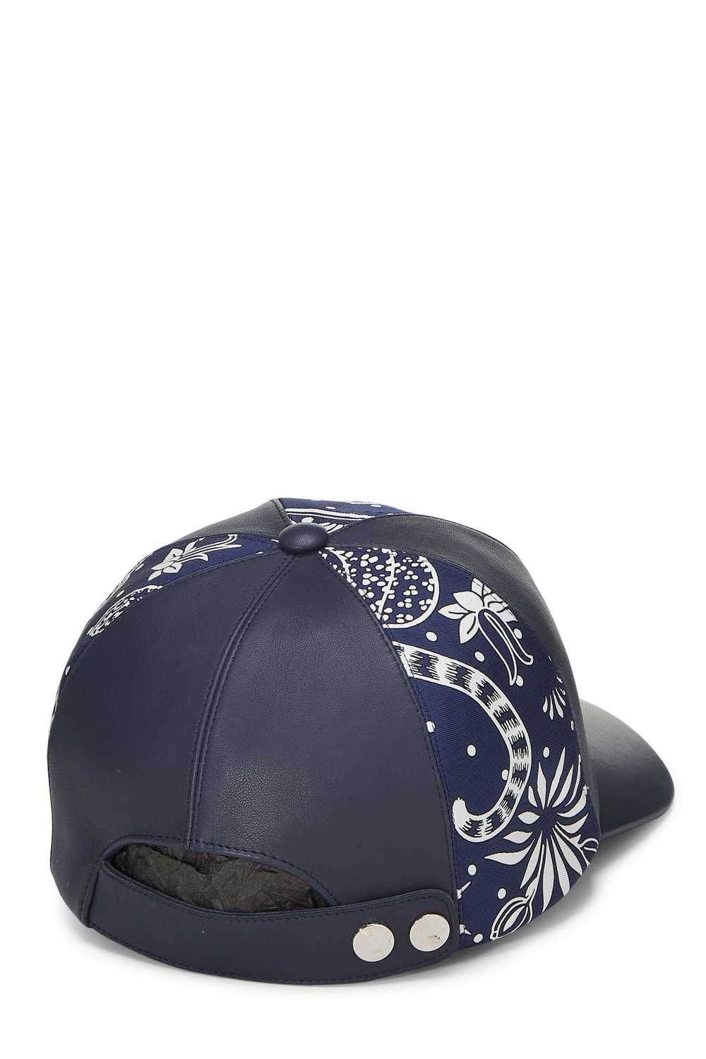 Navy Lambskin Les Leopards Thelma Baseball Cap - image 4