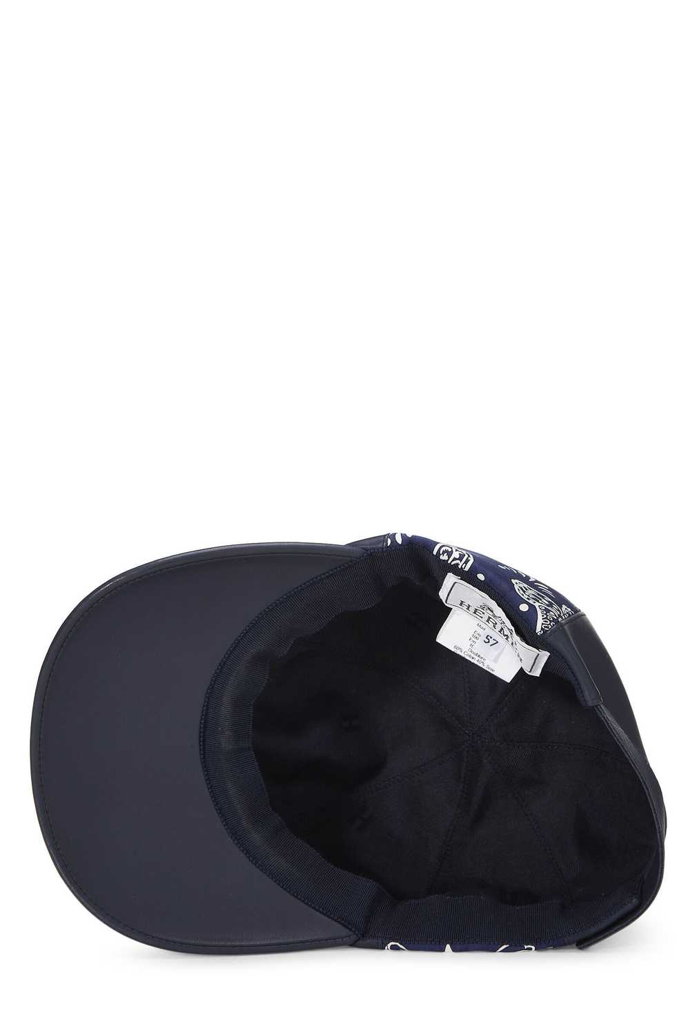 Navy Lambskin Les Leopards Thelma Baseball Cap - image 5