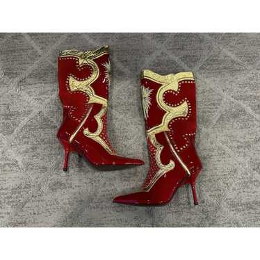 Jeffrey Campbell Business Boots Red Patent Suede G