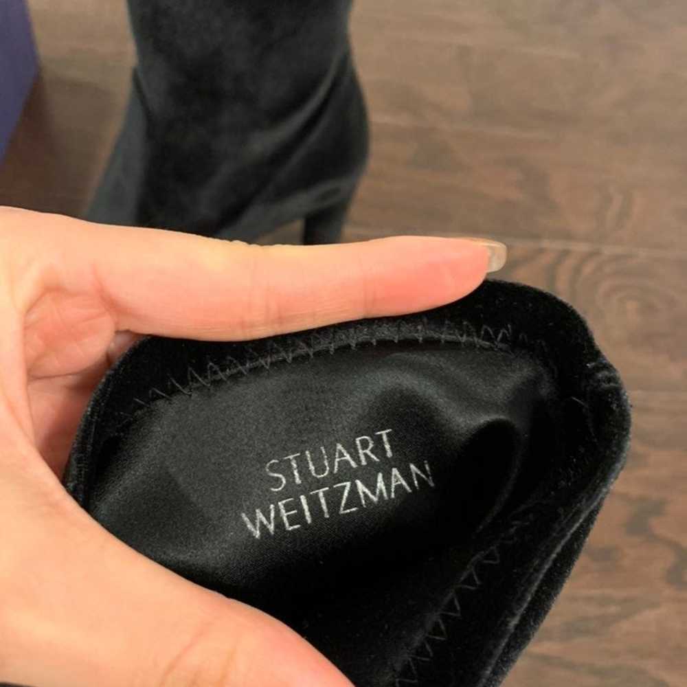 Stuart Weitzman Clinger womens black velvet boots… - image 8