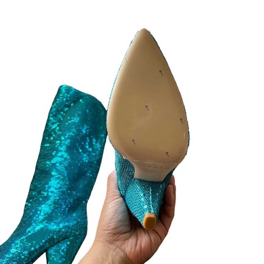 P.A.R.O.S.H Blue/Teal Knee High Sequin Boots Size… - image 9
