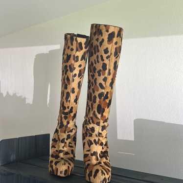 Christian Louboutin Calfhair Leopard Stiletto Boot