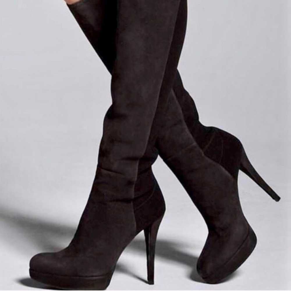 Stuart Weitzman Skyline Platform Boots Black Sued… - image 1