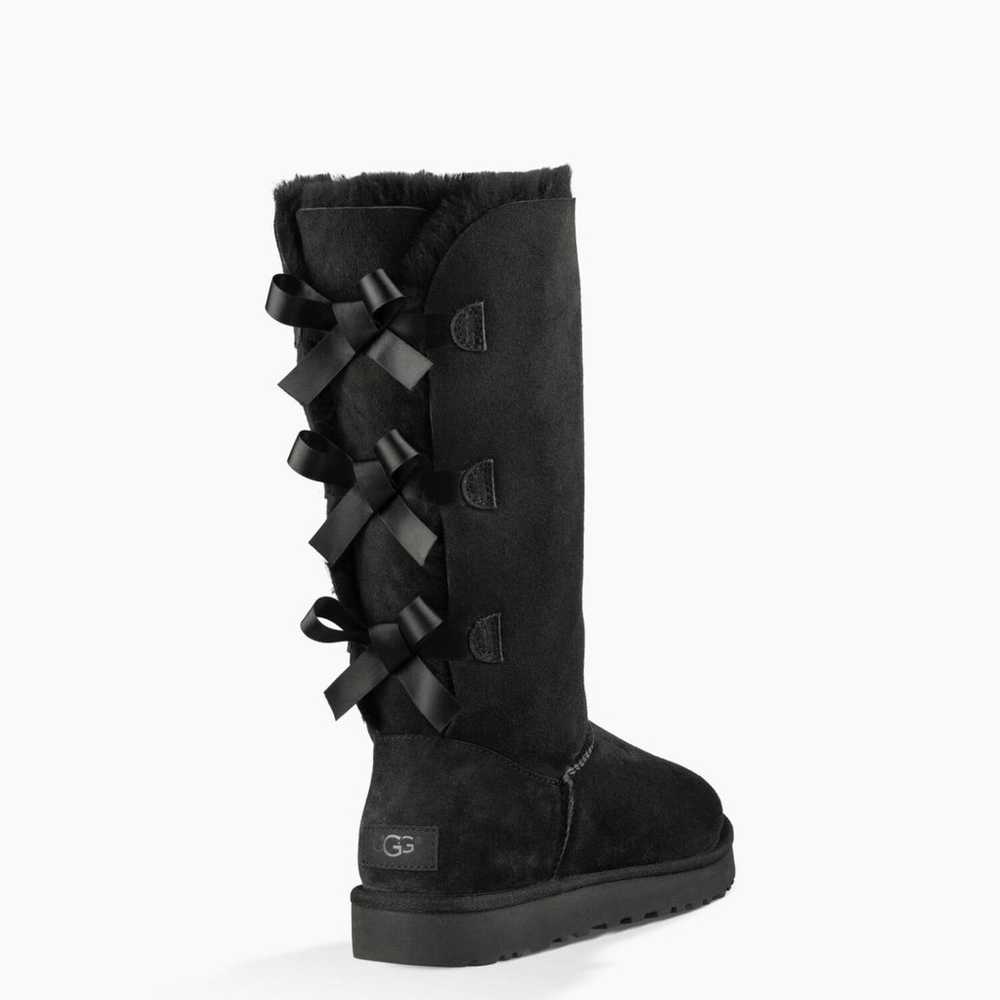 Ugg Black Bailey Bow Tall II Boots Size 10 - image 1