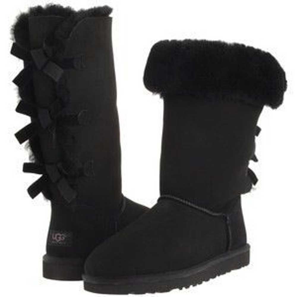 Ugg Black Bailey Bow Tall II Boots Size 10 - image 2