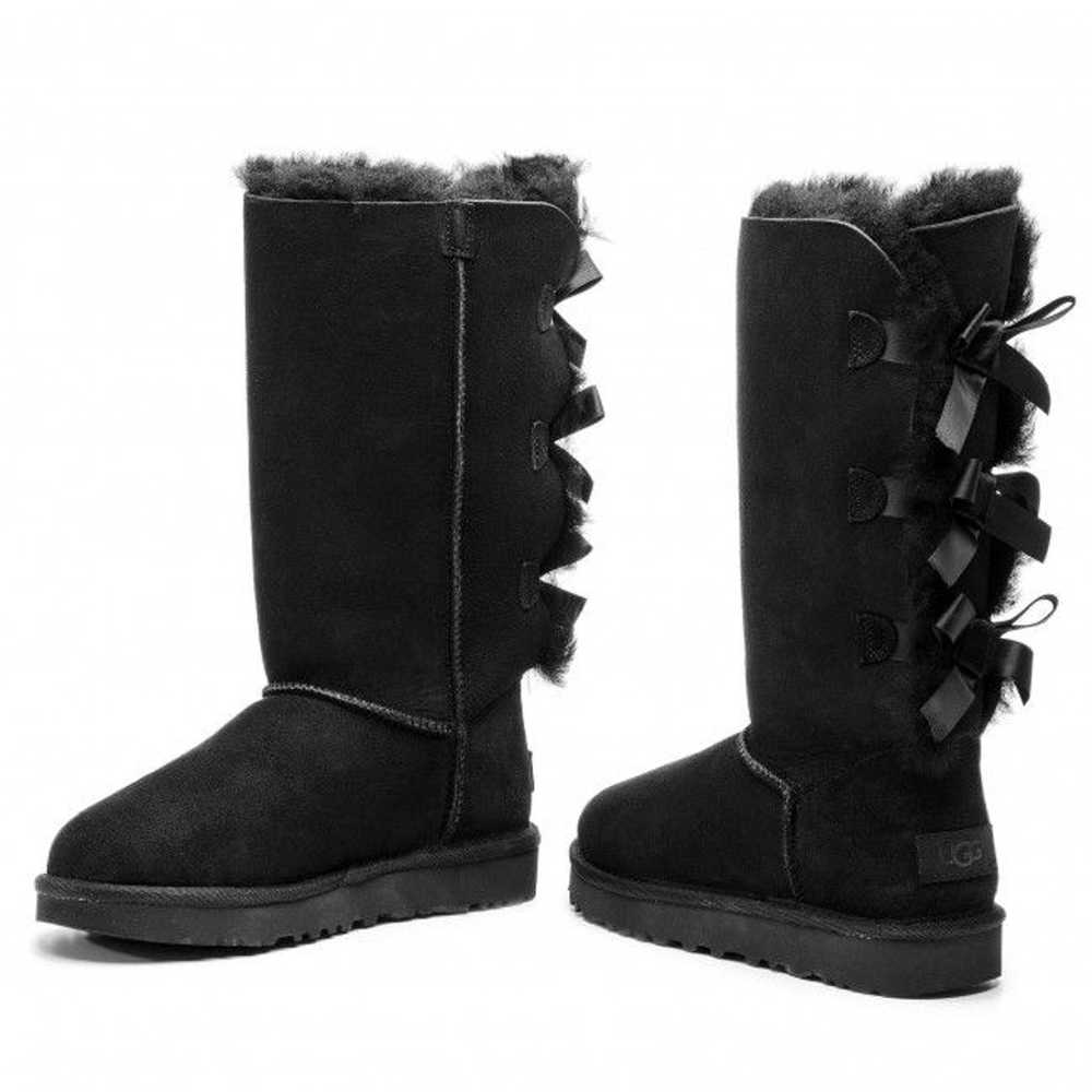 Ugg Black Bailey Bow Tall II Boots Size 10 - image 4