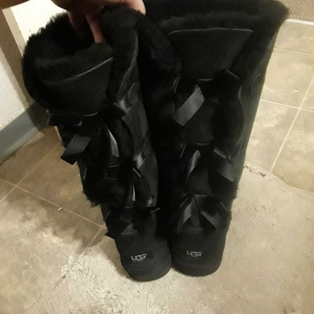 Ugg Black Bailey Bow Tall II Boots Size 10 - image 7