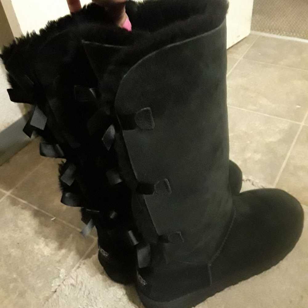 Ugg Black Bailey Bow Tall II Boots Size 10 - image 8