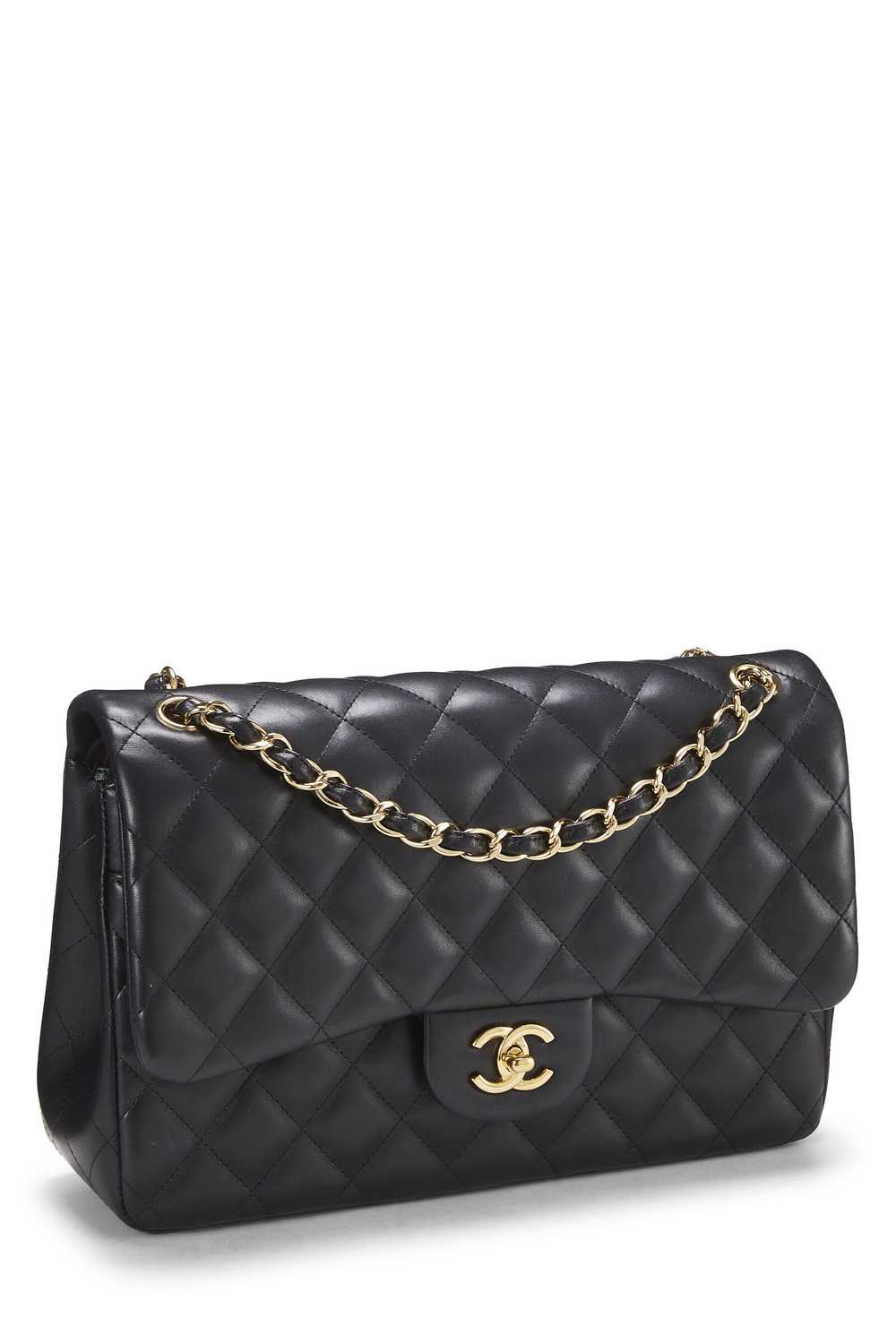 Black Quilted Lambskin New Classic Double Flap Ju… - image 2