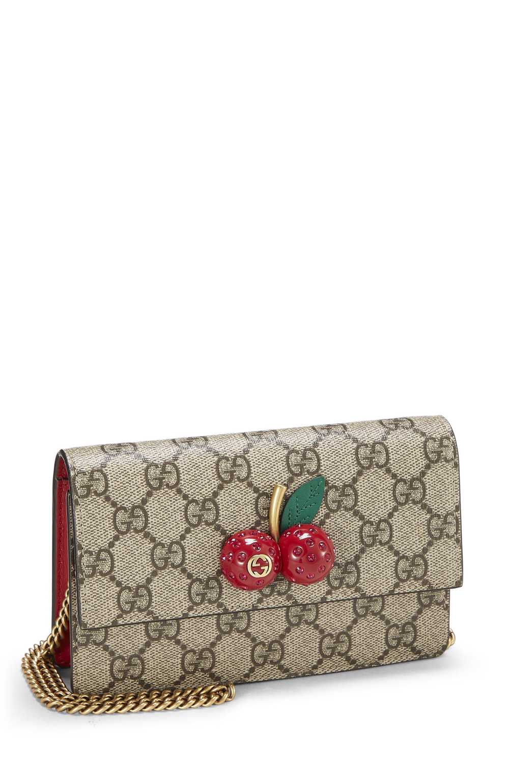 Red GG Supreme Canvas Cherry Convertible Clutch M… - image 3