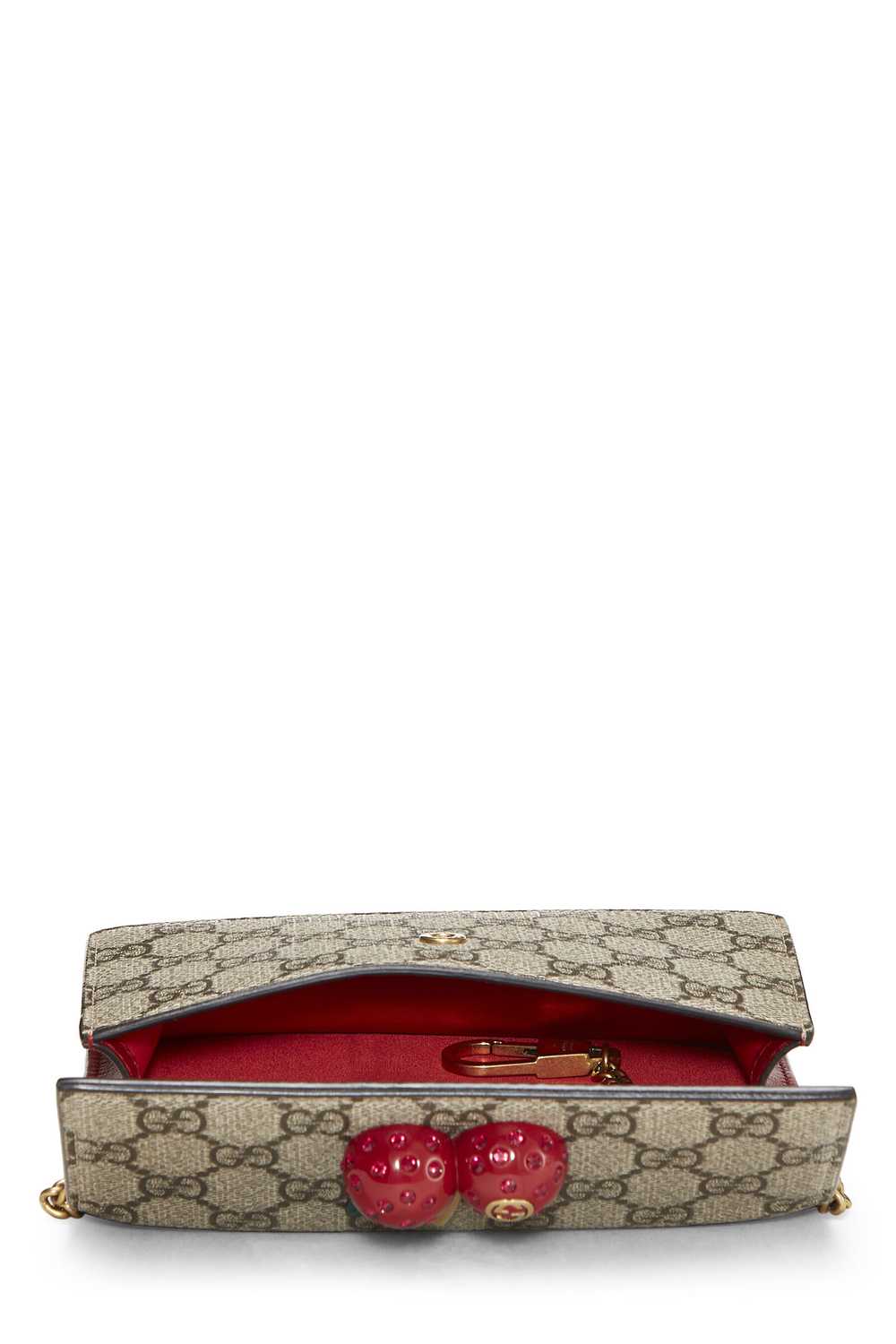 Red GG Supreme Canvas Cherry Convertible Clutch M… - image 7