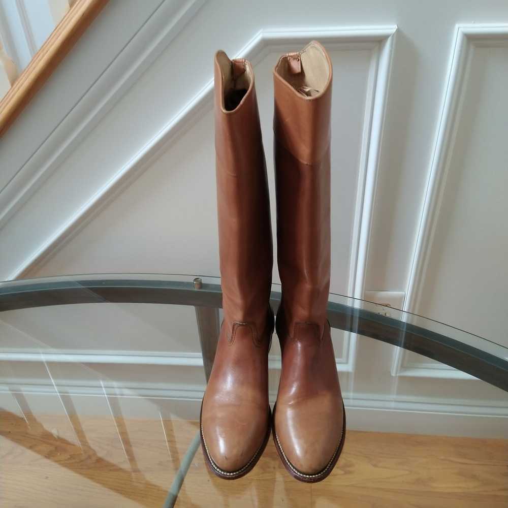 Vintage Frye Leather Riding Boots Sienna Brown Ca… - image 3