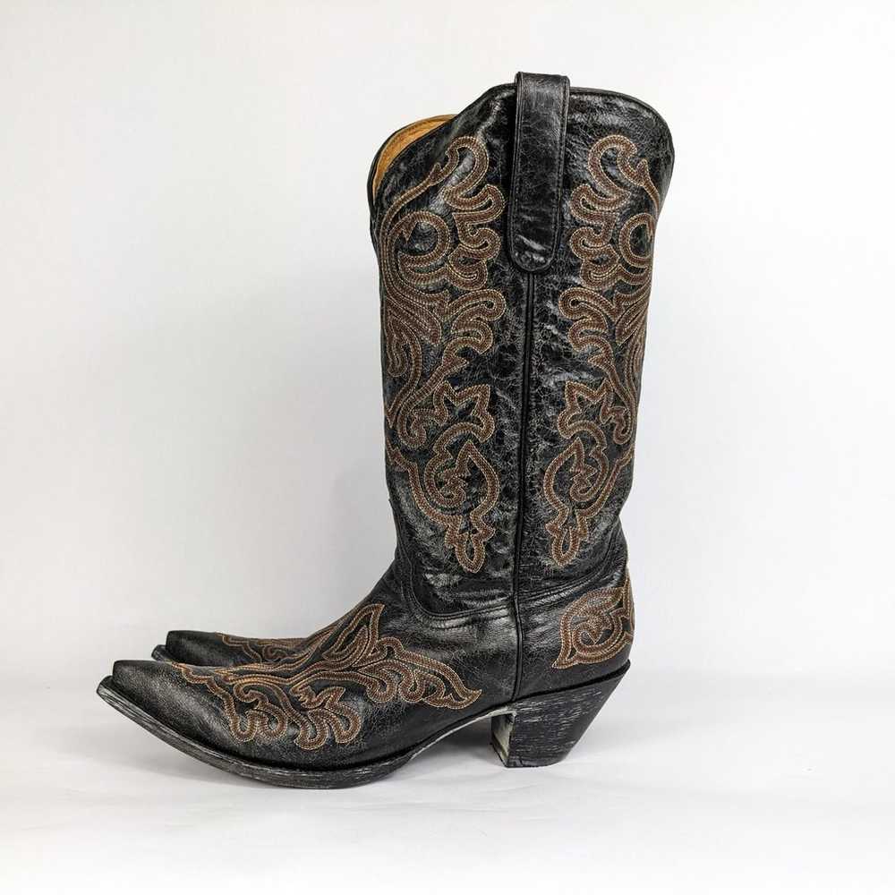 Old Gringo Western Cowboy Boots Black Leather Bro… - image 3