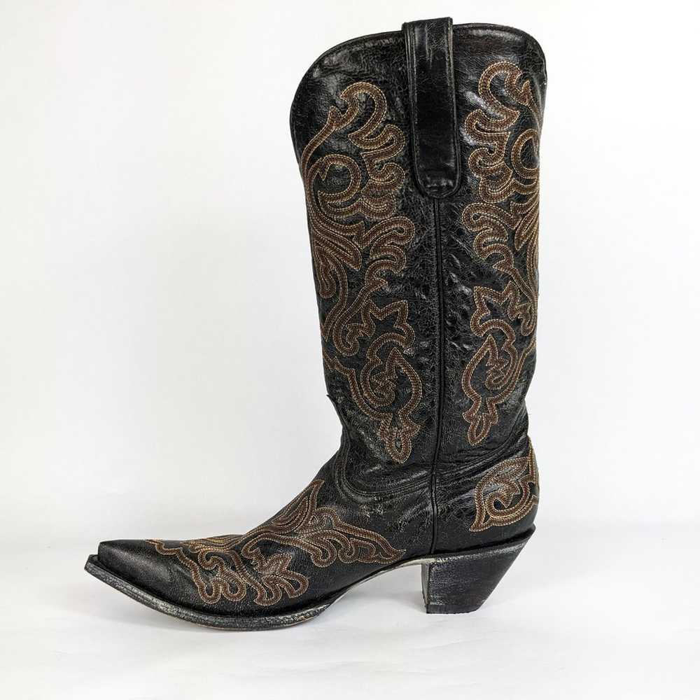 Old Gringo Western Cowboy Boots Black Leather Bro… - image 6