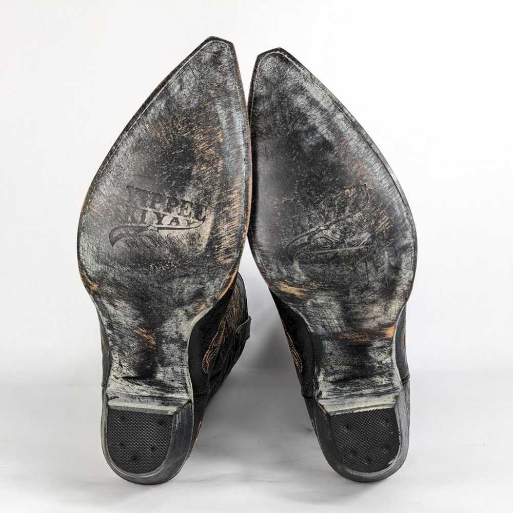 Old Gringo Western Cowboy Boots Black Leather Bro… - image 7