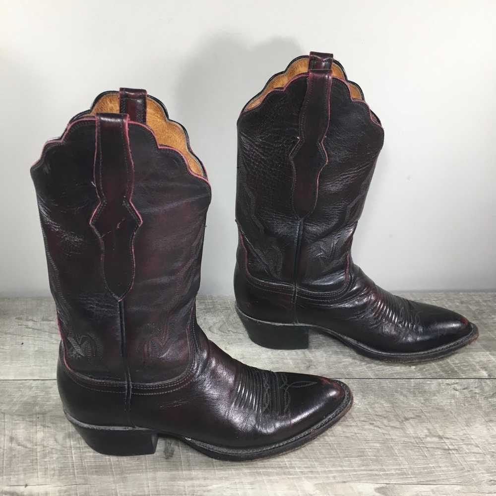 Lucchese 2000 T2550R4 Black Cherry Leather Women’… - image 2