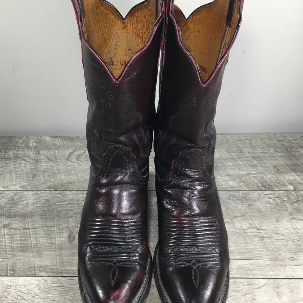 Lucchese 2000 T2550R4 Black Cherry Leather Women’… - image 3