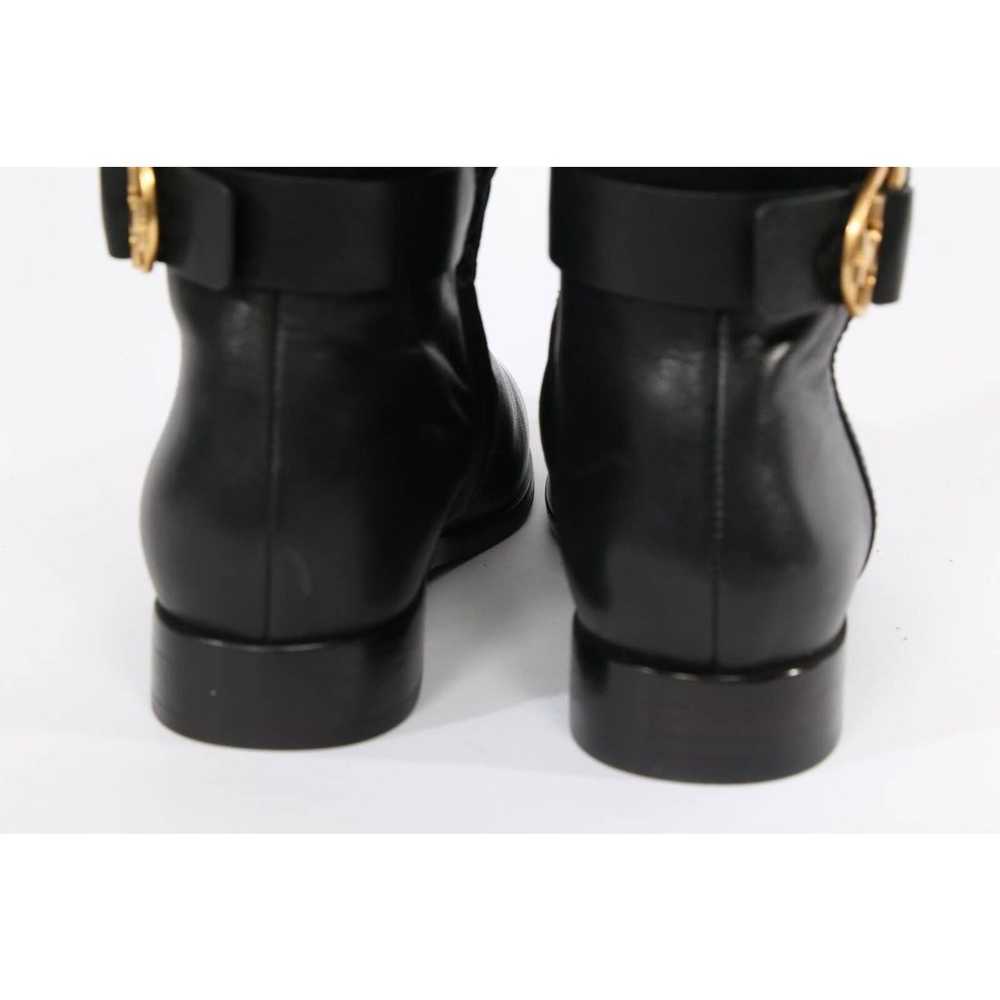 TORY BURCH Black Leather Suede Over the Knee Boot… - image 11