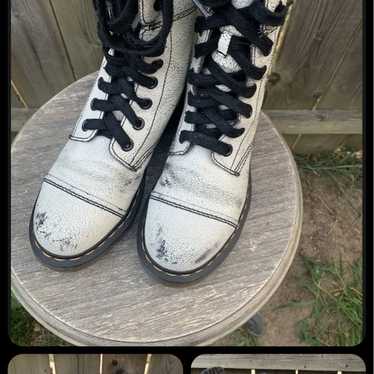 Dr. Martens Aimilita Boots Cracked White Distress… - image 1