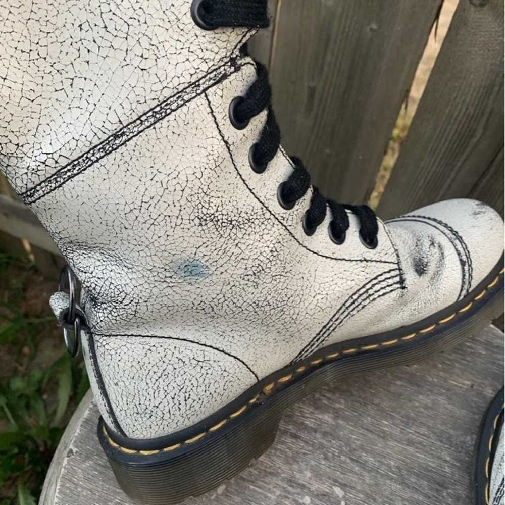 Dr. Martens Aimilita Boots Cracked White Distress… - image 3