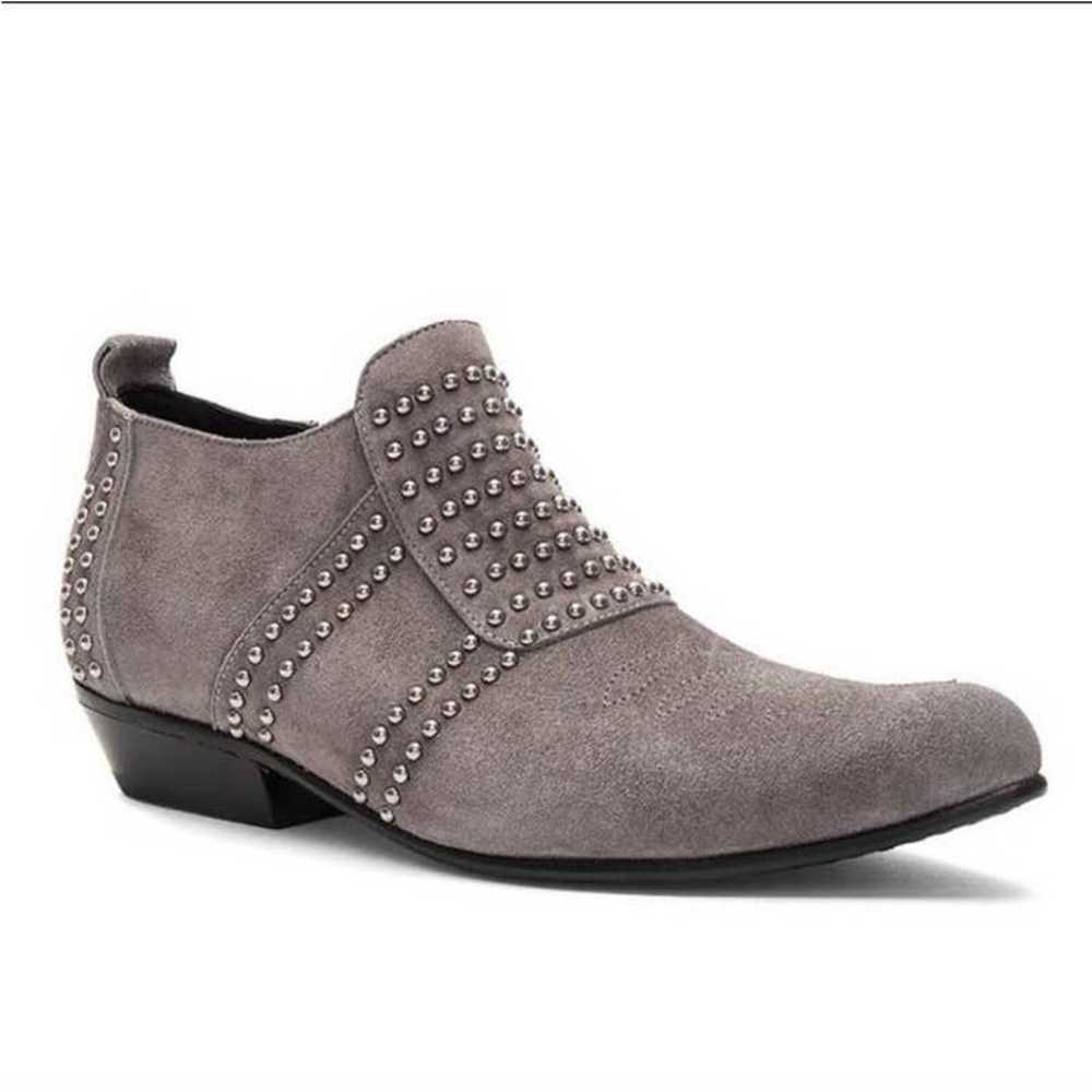 Anine Bing Gray Suede Low Ankle Charlie Booties S… - image 2