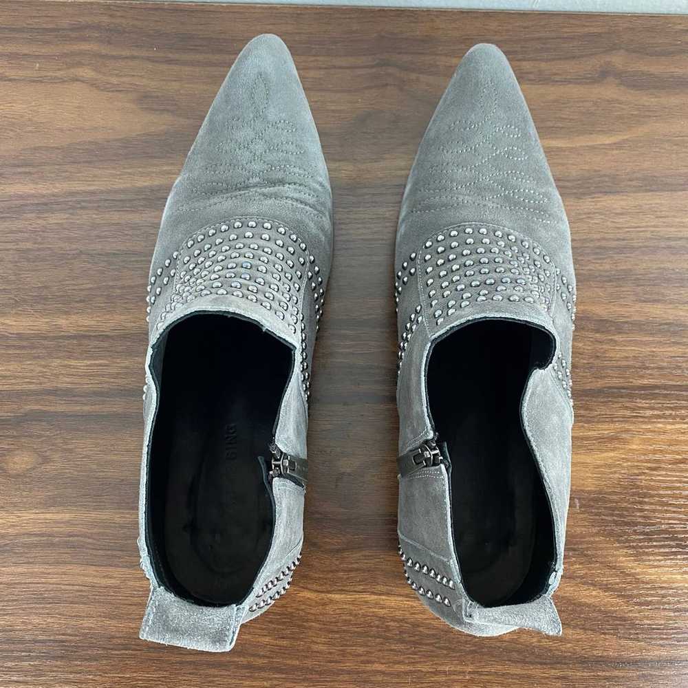 Anine Bing Gray Suede Low Ankle Charlie Booties S… - image 7
