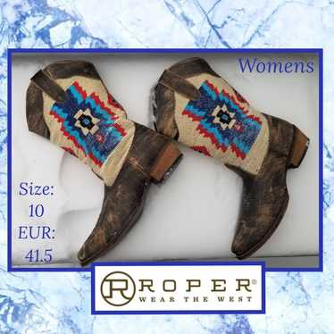Southwestern Aztec Beaded Cowboy Boots - image 1
