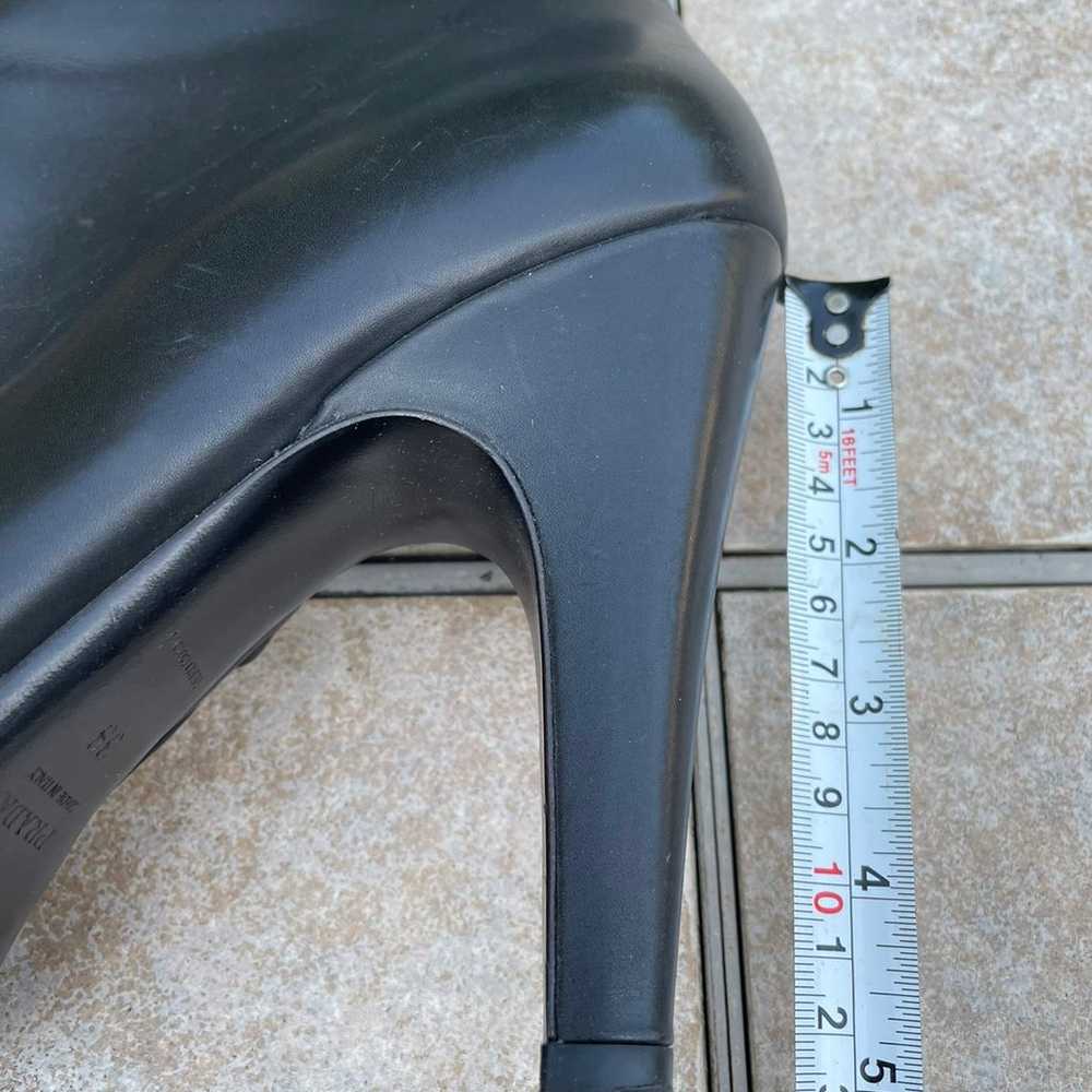 Prada black leather high heel platform boots - image 3