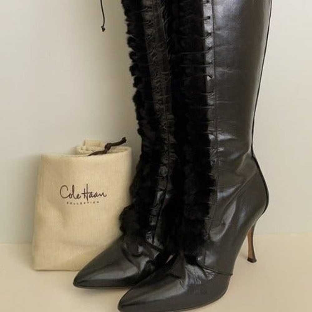 Cole Haan Tall Leather Lace-Up Boot - image 9