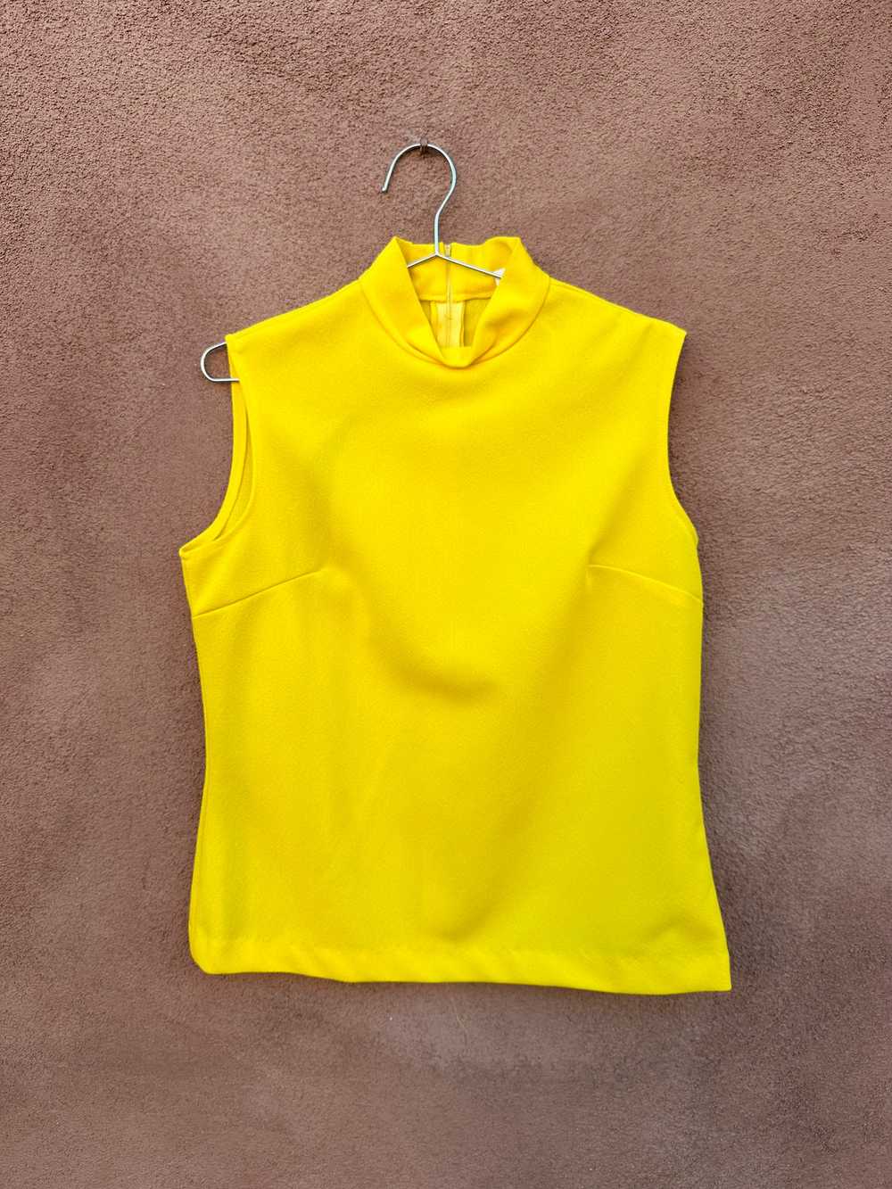 1960's Canary Yellow Sleeveless Mod Top - image 1