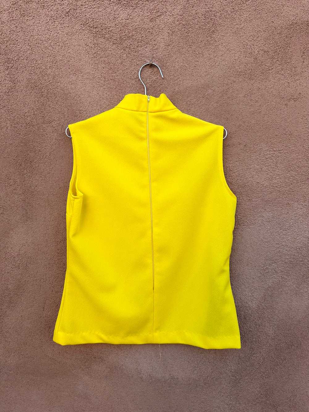 1960's Canary Yellow Sleeveless Mod Top - image 2