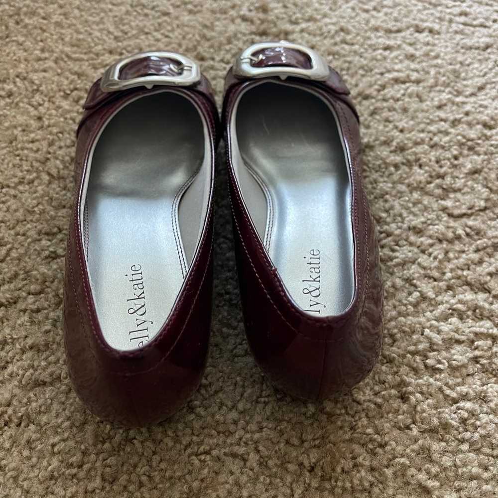 Flat shoes/ Burgundy red - image 2