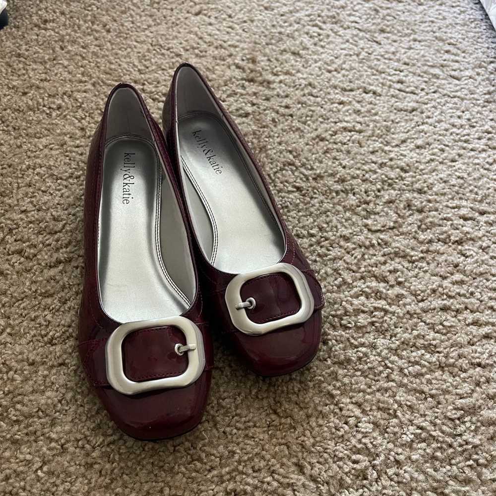 Flat shoes/ Burgundy red - image 3