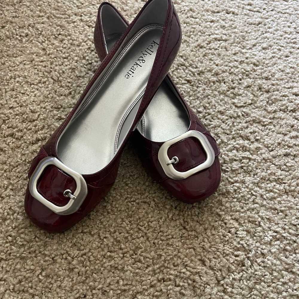 Flat shoes/ Burgundy red - image 4