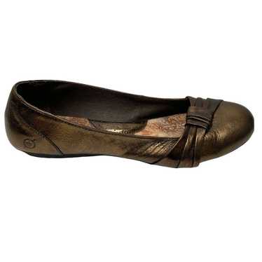 Born Womens D16618 Metallic Brown Leather Ballet … - image 1