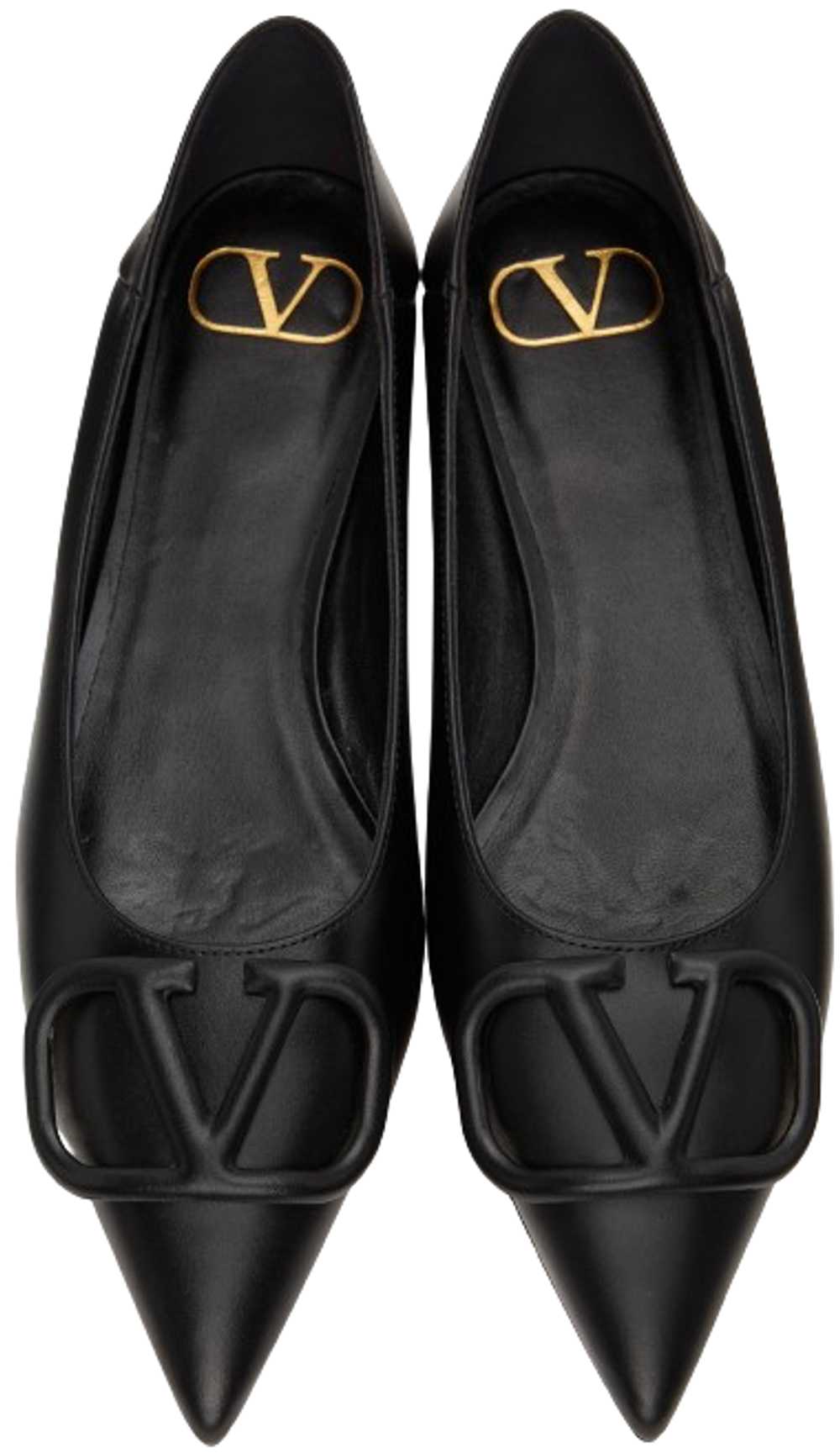 Product Details Valentino Black Pointed Toe V-Log… - image 1