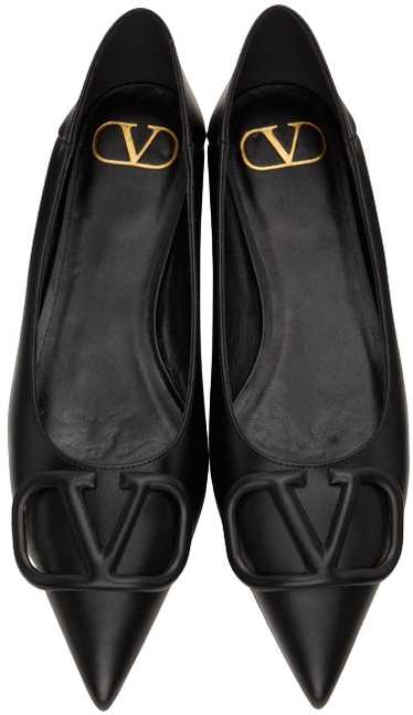 Product Details Valentino Black Pointed Toe V-Log… - image 1