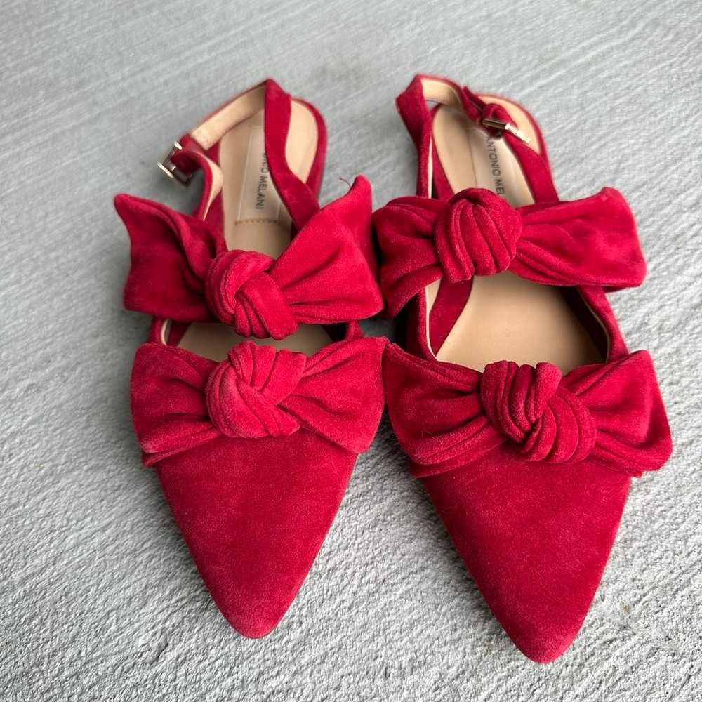 Antonio Melani Remalyn Suede Red Rouge Double Bow… - image 1