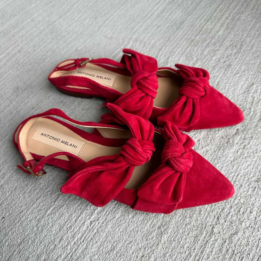 Antonio Melani Remalyn Suede Red Rouge Double Bow… - image 2