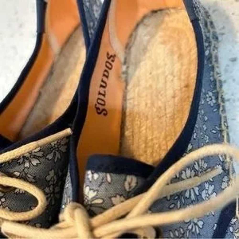 Soludos Blue Denim Chambray ditsy Floral Espadril… - image 7