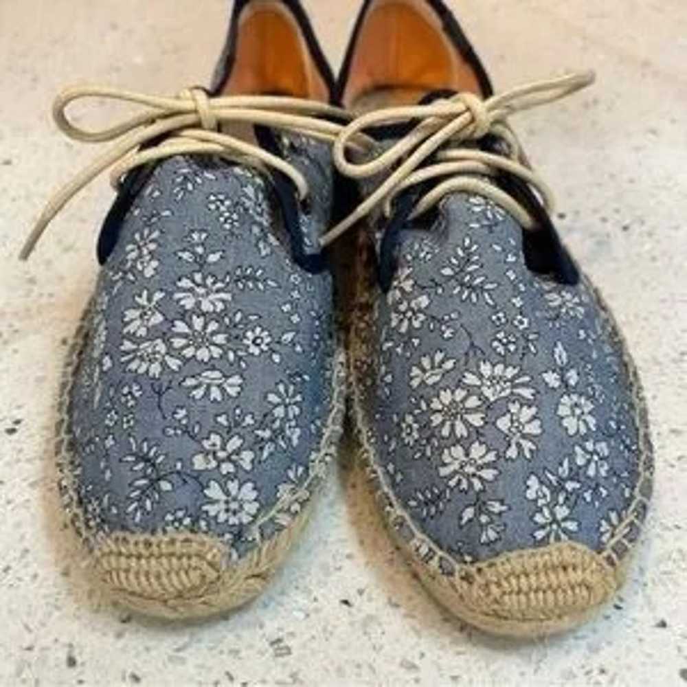 Soludos Blue Denim Chambray ditsy Floral Espadril… - image 9