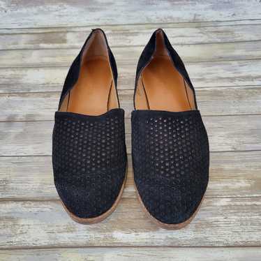 Sun + Stone Roree Black Suede Perforated Slip-On L