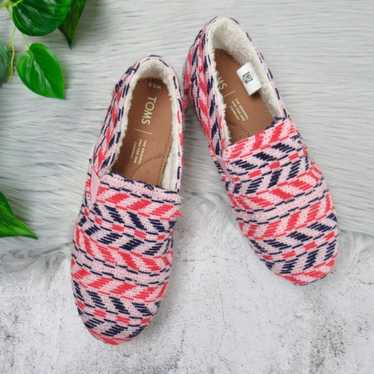 TOMS Redondo Pink Chevron Faux Shearling