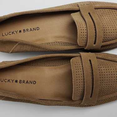 Lucky Brand Brown Taupe Suede Loafer Sho